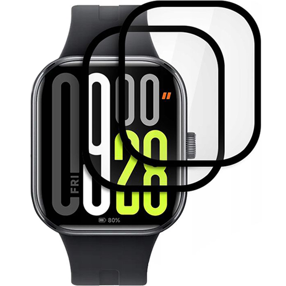 Szkło hybrydowe Tech-Protect Hybrid Fit+ do Xiaomi Redmi Watch 5, 2 sztuki, przezroczyste z czarną ramką
